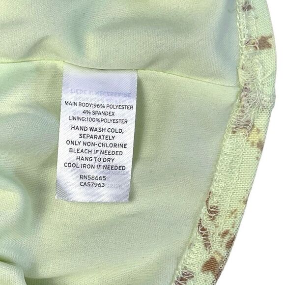 Bp Nordstrom Women's Yellow And Brown Abstract Ruched Crop Cami Size Medium NWT - Picture 4 of 9